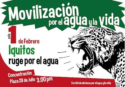 Mobilization for water and life, this February 1 Iquitos roars for water.