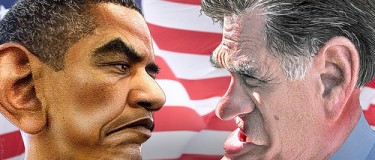 Obama-Romney: The face-off Latinos are waiting for. Photo courtesy of DonkeyHotey/Flickr (CC BY 2.0)