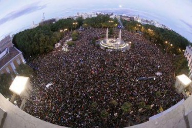 Demonstrationer i Madrid den 25-29 september. Foton från Facebooksidan Redes Quinto Poder.