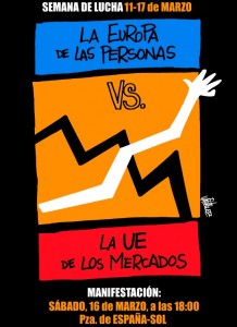 Affiche pour la manifestation du 16 Mars à Madrid.