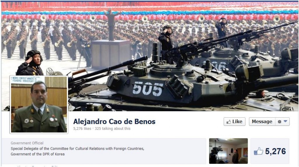 Screen grab of Alejandro Cao de Benós's Facebook page