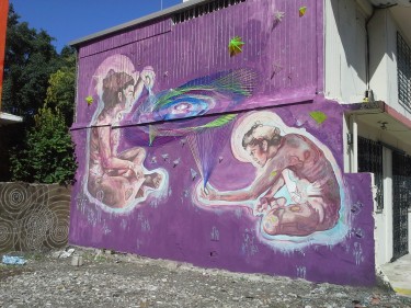 Mural en el huerto urbano creado para esta edición de Santurce es Ley.