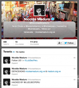 Cuenta de Nicolas Maduro hackeada