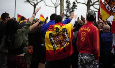 Manifestación de ultraderechistas en España. Foto del blog de Xavier Casals