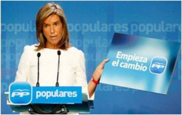 Ana Mato, Spanish minister of Health, responsible for the cuts in this area.  Photo from the Facebook page «Yo NO voté a Rajoy. Tengo la conciencia tranquila. ¿Y tú?» (I didn't vote for Rajoy.  I have a clean conscience.  You?)