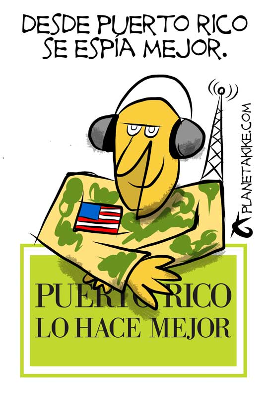 Karikatura Kikea Estrade koja aludira na slogan turističke agencije iz Portorika „Portoriko to najbolje radi“ 