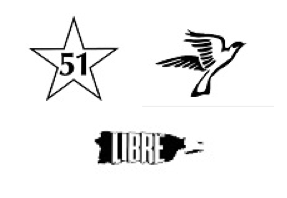 Emblemas de alternativas de estatus político.