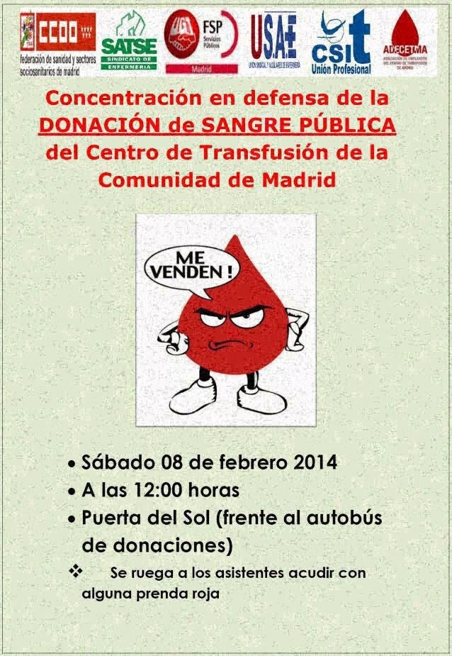 Convocatoria de la concentración del 8 de febrero. Imagen de la web de la Mesa en Defensa de la Sanidad Pública de Madrid
