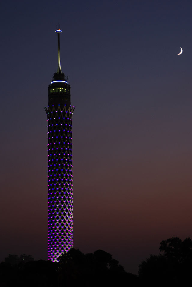 Cairo Tower in Egypt, where Sonia Ordóñez currently resides. Photo by Ahmend Santos from Wikipedia. CC BY-SA 3.0
