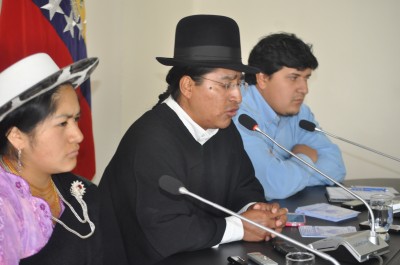 Ñusta Morocho vicepresidenta,  Eco. Patricio Lozano presidente del GAD parroquial San Lucas y Ing. Efrén González promotor social.
