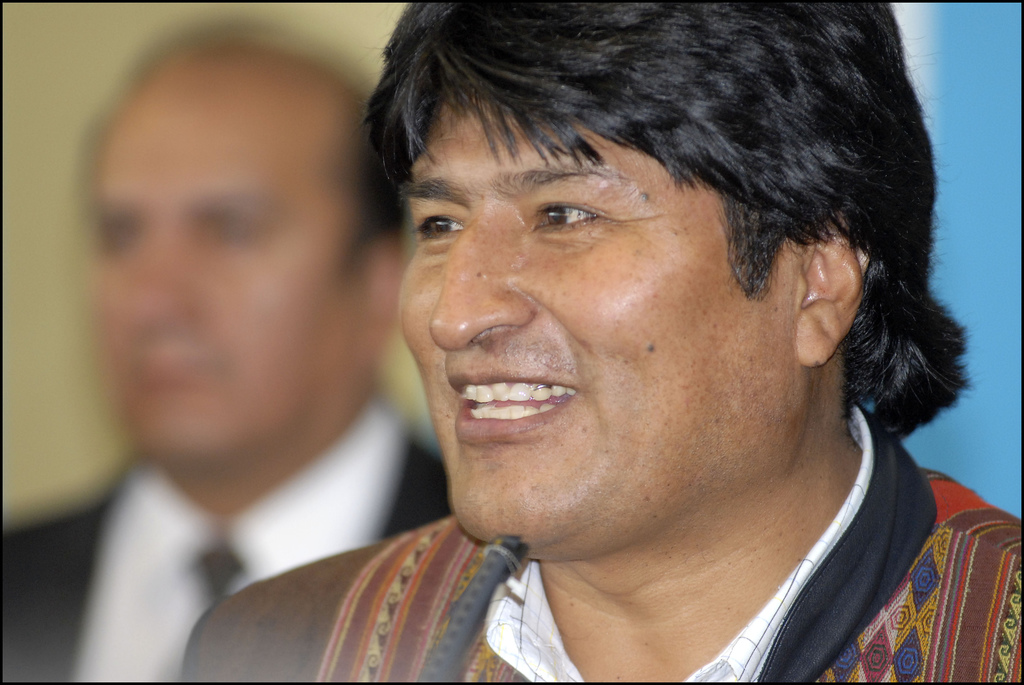 Presidente de Bolivia Evo Morales. Imagen de Flickr del usuario  Alain Bachellier (CC BY-NC-ND 2.0).