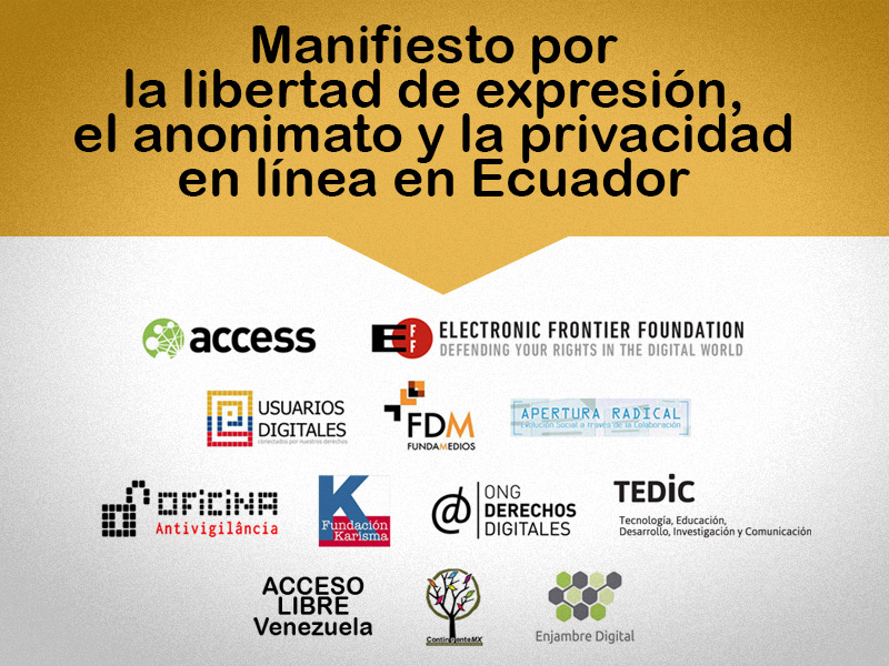 Organizaciones que del Ecuador, Internacionales y de distintos países que se adhirieron al Manifiesto.