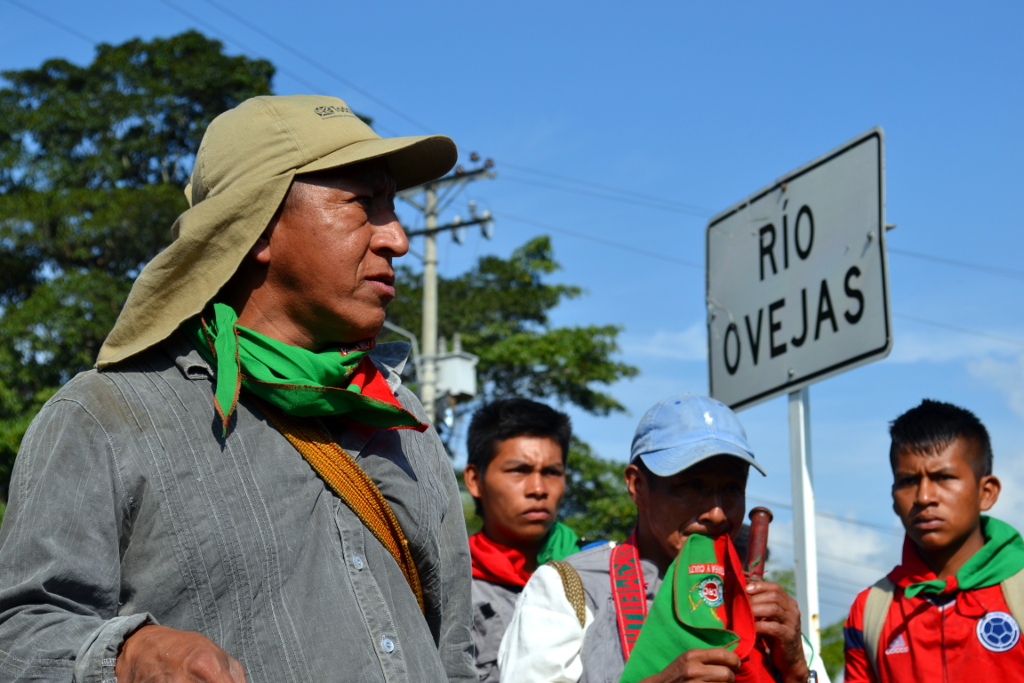 Marcha en defensa del río Ovejas, fotografía de Natalio Pinto, utilizada con autorización