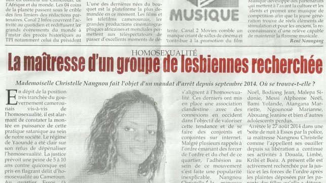 Recorte de periódico aportado por Christelle Nangnou para demostrar la persecución de que es víctima. Foto de eldiario.es con licencia CC BY-SA 3.0