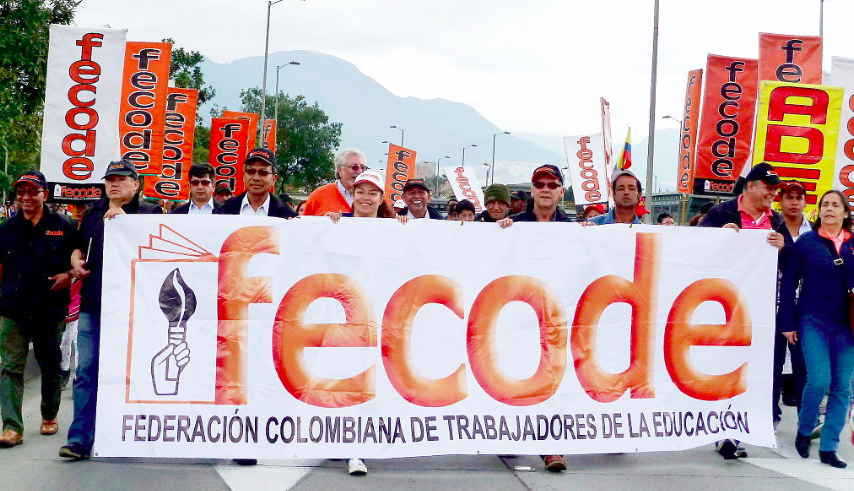 Foto de una de las marchas en Colombia impulsada por la Federación Colombiana de Trabajadores de la Educación del 22 de abril de 2015. Foto: Marcela Zuluaga, tomada de la cuenta en Flickr El Turbión bajo licencia Creative Commons.